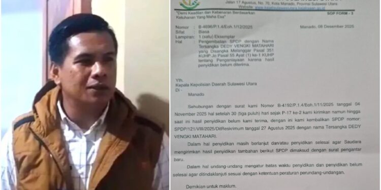 Kejati Sulut Kembalikan SPDP Kasus IPTU Dedi Vengky Matahari